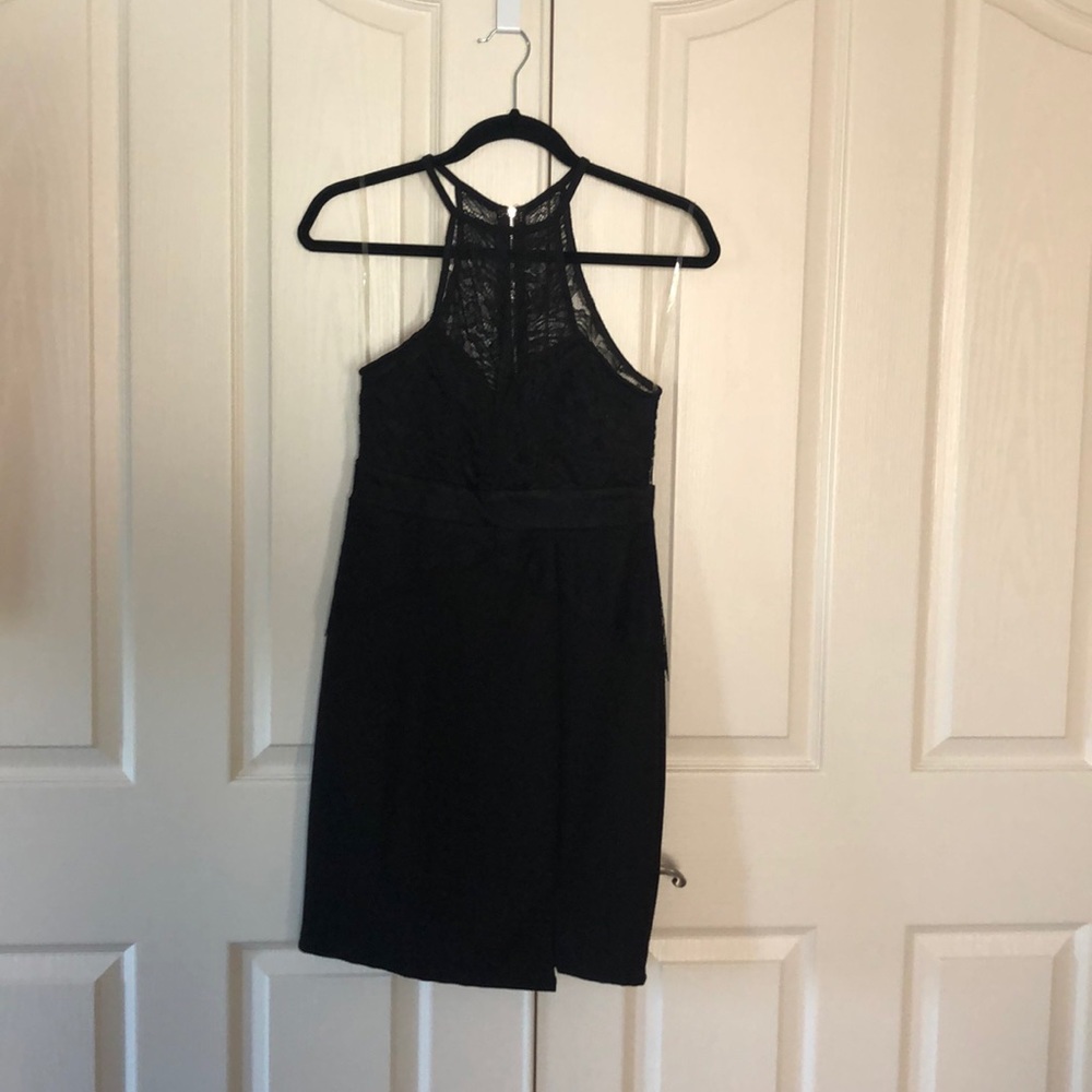 Black lace cocktail dress